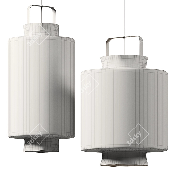 Karman Fabric Kimono Pendant Light 3D model image 4