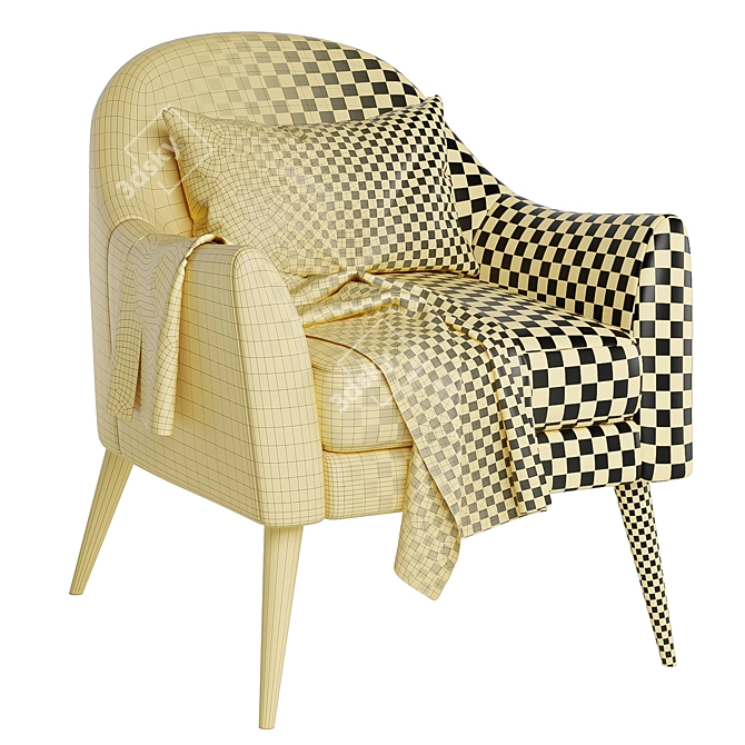 Elegant Velvet Juno Armchair 3D model image 5