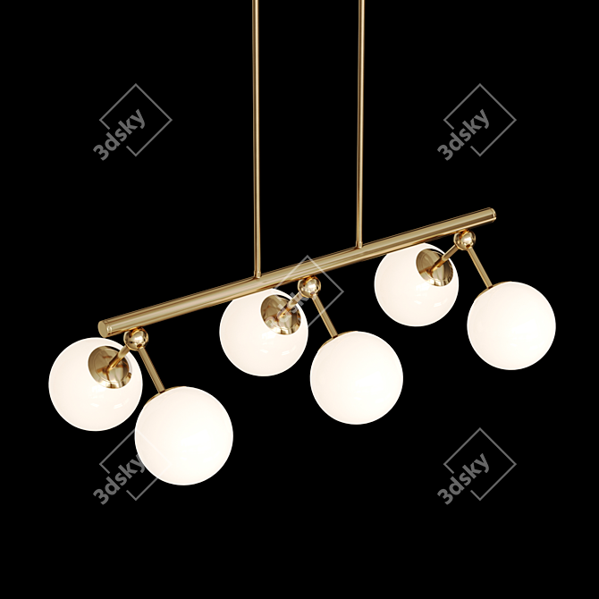 Glass Sphere LED Corner Lamp 3D model image 2