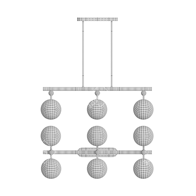 Glass Sphere LED Corner Lamp 3D model image 5
