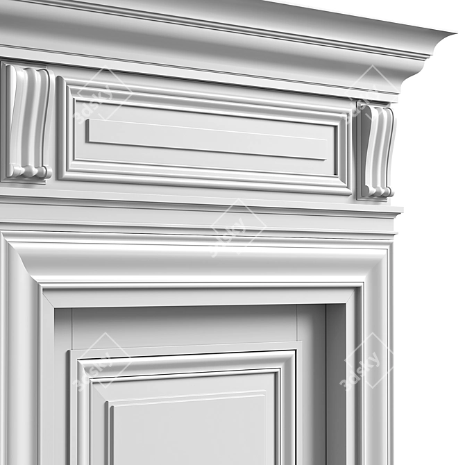 Vintage Volhovec Doors Ensemble 3D model image 3