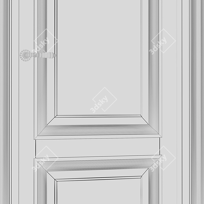 Antique Ornate Moldings for Doors 3D model image 3