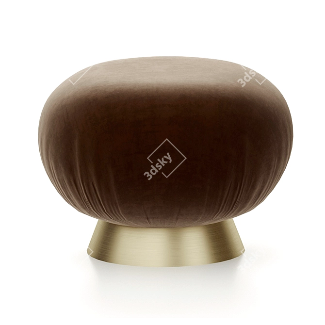 Luxury Velvet Swivel Chair Set 3D model image 3