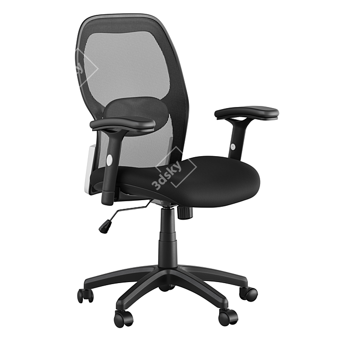 Title: Mesh Back Fabric Office Chair 3D model image 1