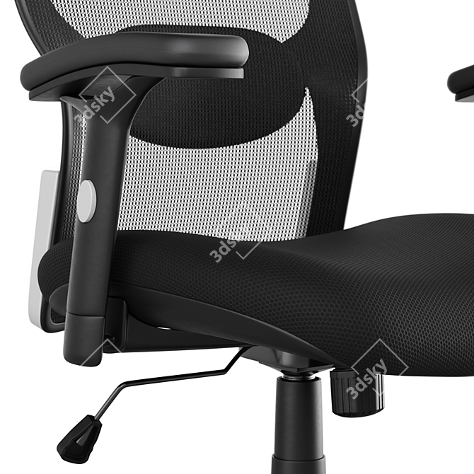 Title: Mesh Back Fabric Office Chair 3D model image 5