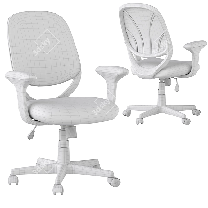 Title:  Mesh Back Office Chair with Fabric Seat 3D model image 7