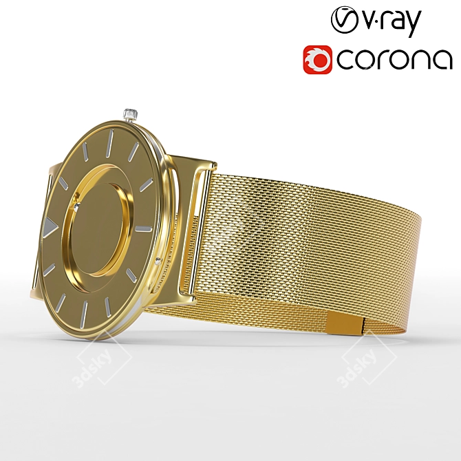 Magnetized Ball Bearings Wristwatch 3D model image 6