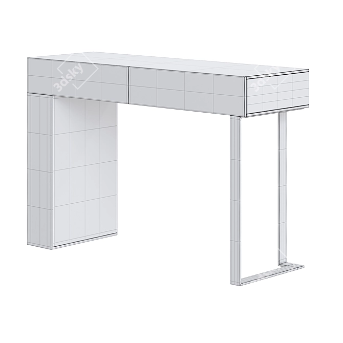 Modern White Accent Console Table 3D model image 2