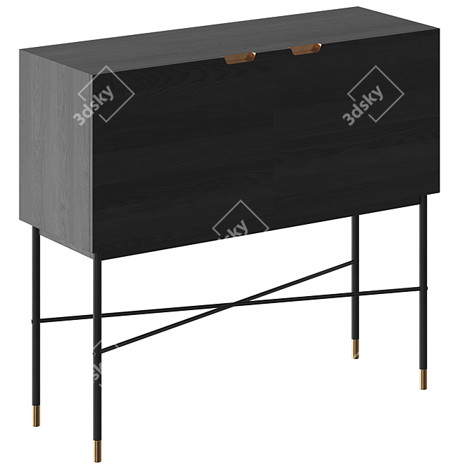 Sleek Black Norm Console Table 3D model image 3