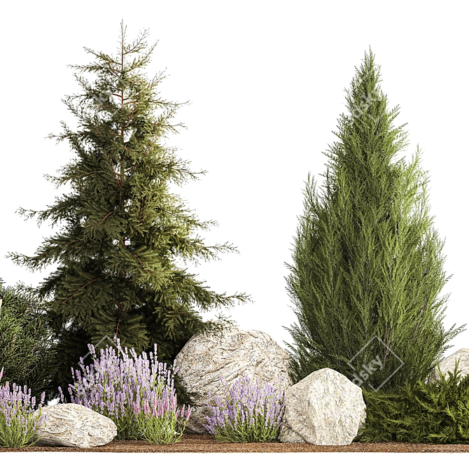 Alpine Rockery Plant Collection 3D model image 3