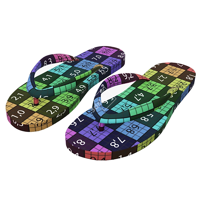 Summer Beach Woman Flip-Flops 3D Model 3D model image 3