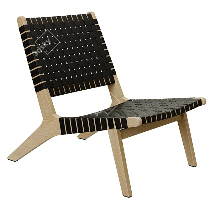 Acacia FSC Lounge Chair: Resilient Weave 3D model image 1