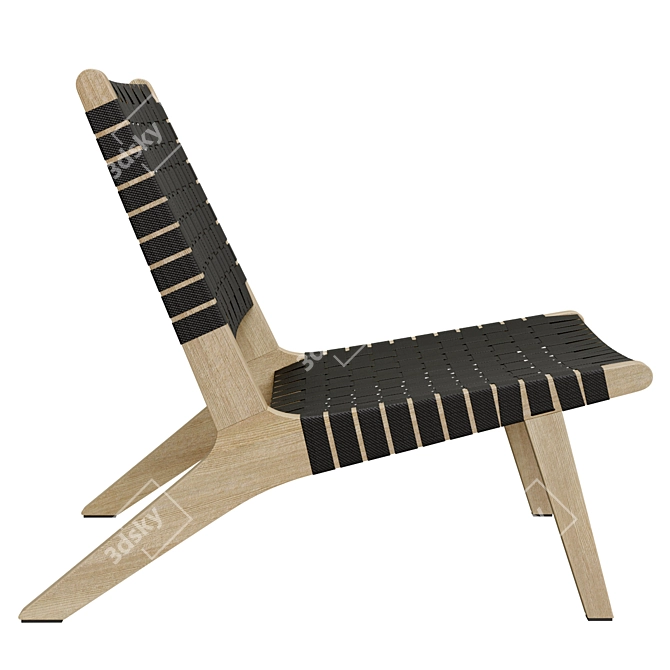 Acacia FSC Lounge Chair: Resilient Weave 3D model image 4