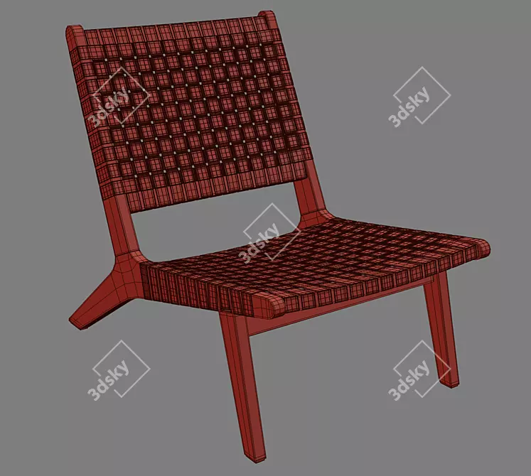 Acacia FSC Lounge Chair: Resilient Weave 3D model image 5