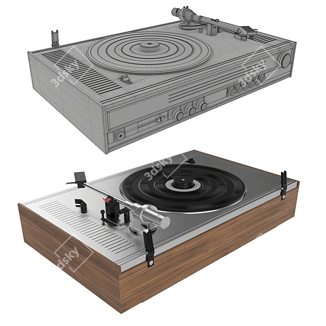 Electric Turntable Radio Texture 4096x4096 3D model image 3