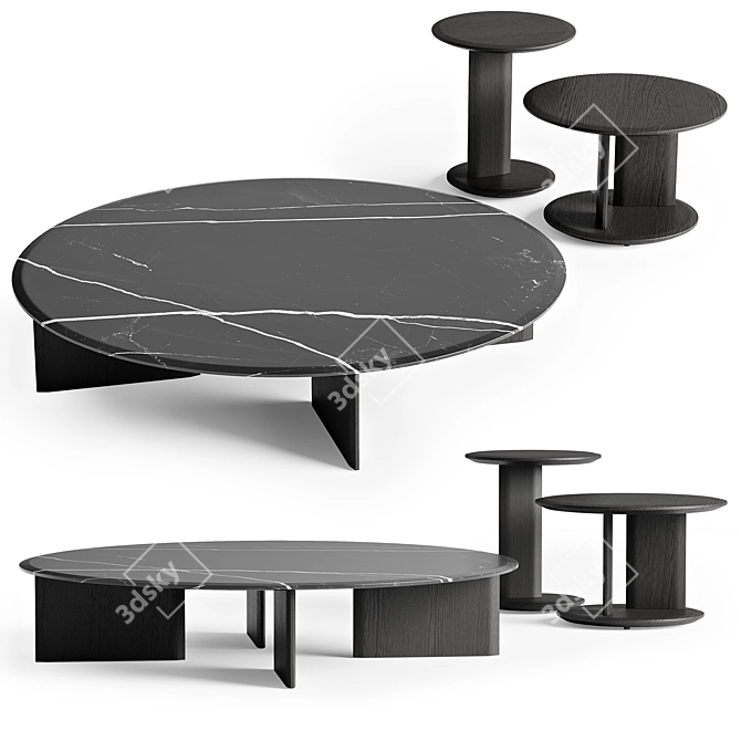 Sleek Poliform MUSH Coffee Tables 3D model image 1