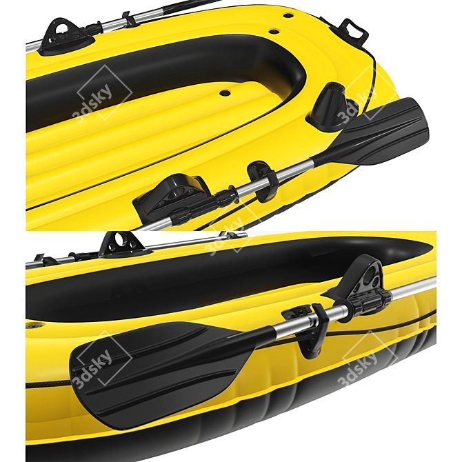 Inflatable Boat 01, Detailed 3D 3D model image 2