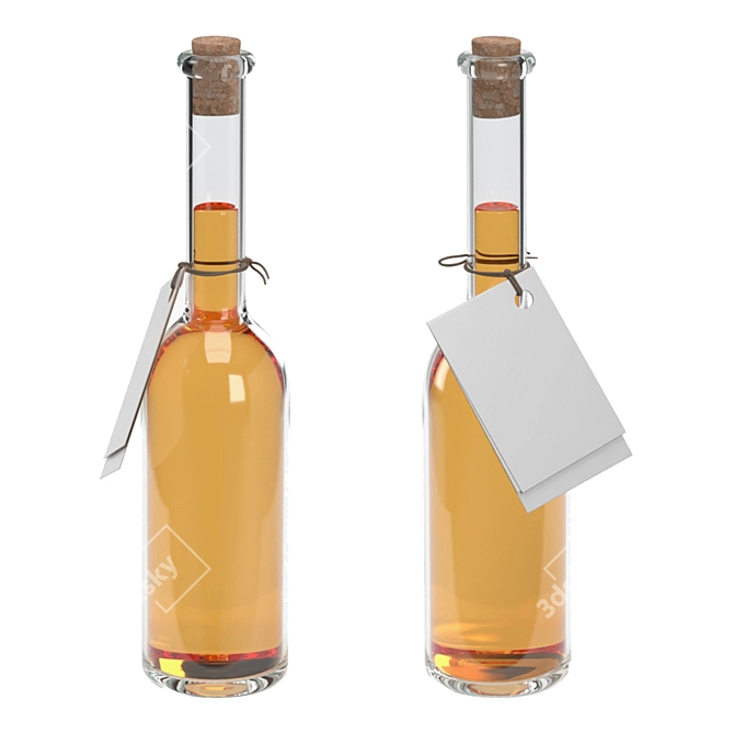 Premium Liquor Bottle 10cl GeometryTextures 3D model image 1