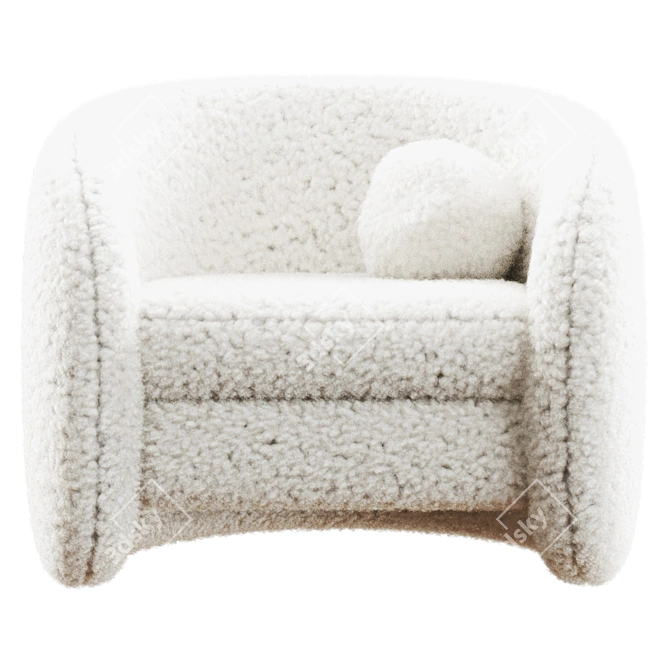 Luxurious Faux Shearling Accent Chair 3D model image 2