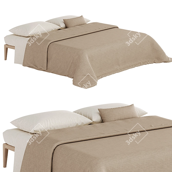  Elegant Modern Bed 3D Model 3D model image 1