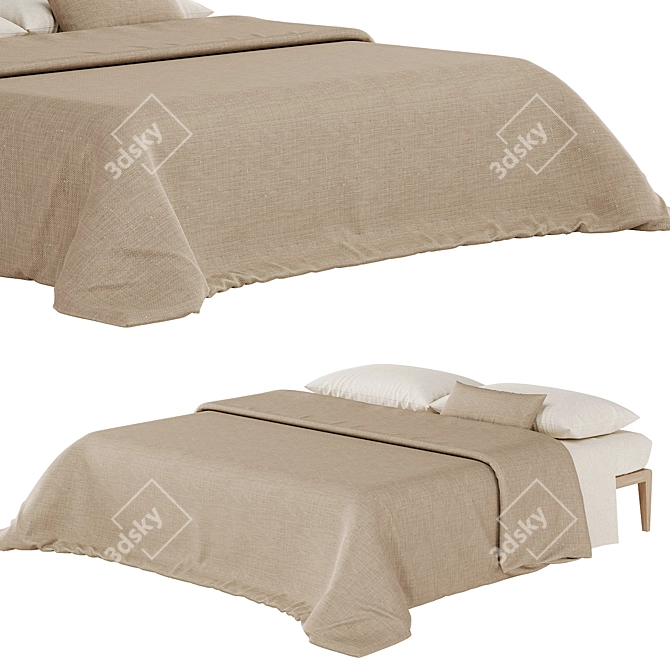  Elegant Modern Bed 3D Model 3D model image 2