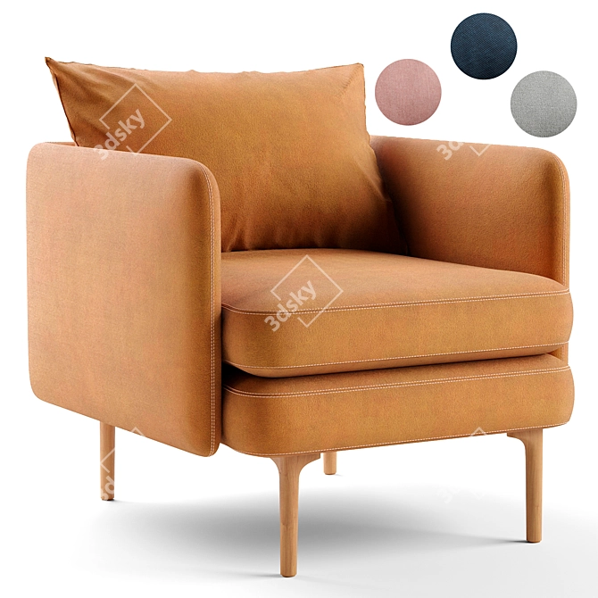 Modern Auburn Chair: 3D Model 3D model image 1