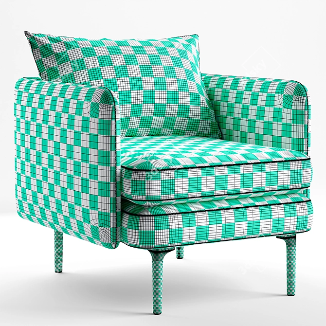Modern Auburn Chair: 3D Model 3D model image 5