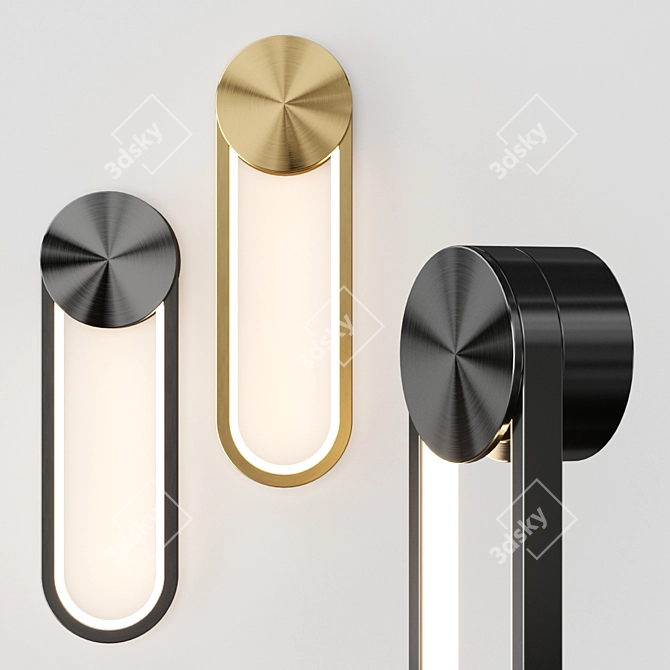 LED Wall Light Along Lampatron 3D model image 1
