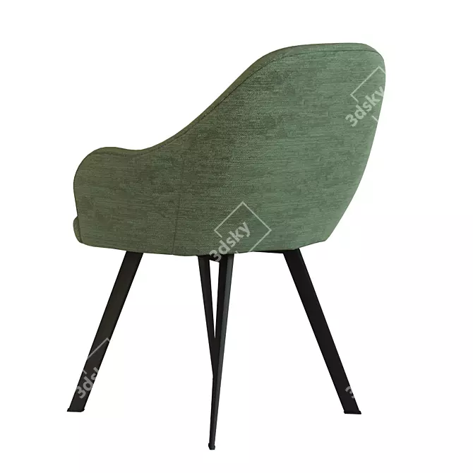 Chic Green Swivel Armchair 3D model image 2