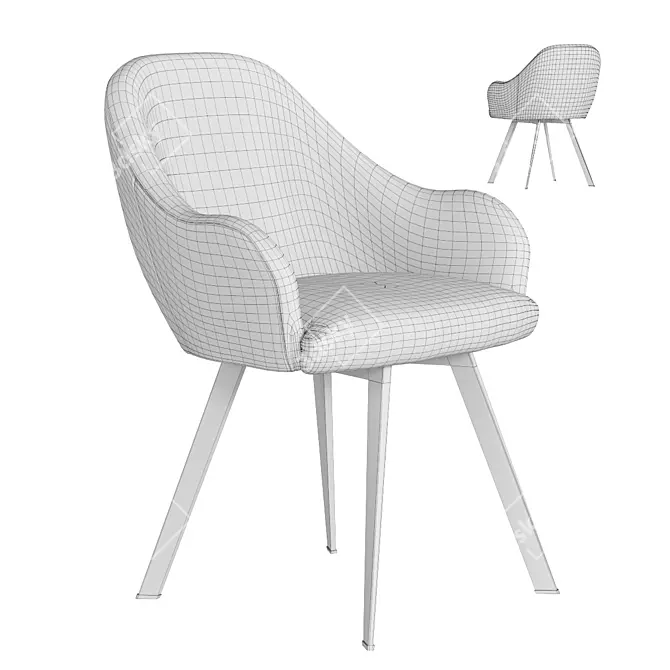 Chic Green Swivel Armchair 3D model image 3