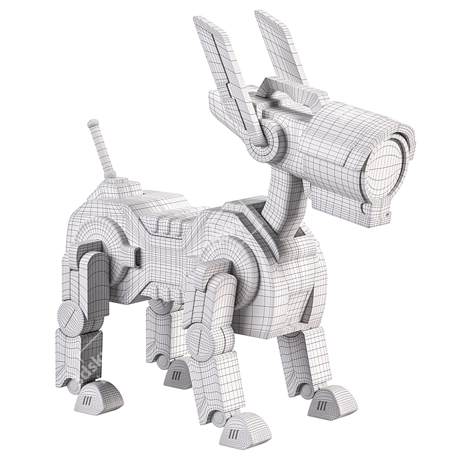 Tech-Savvy Robot Canine 3D model image 5