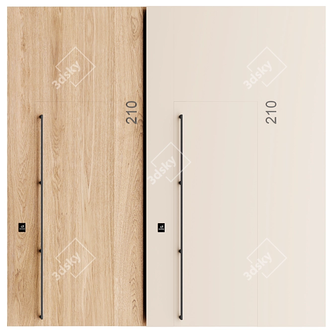 Wall Panel with Door Panel, 014 3D model image 1