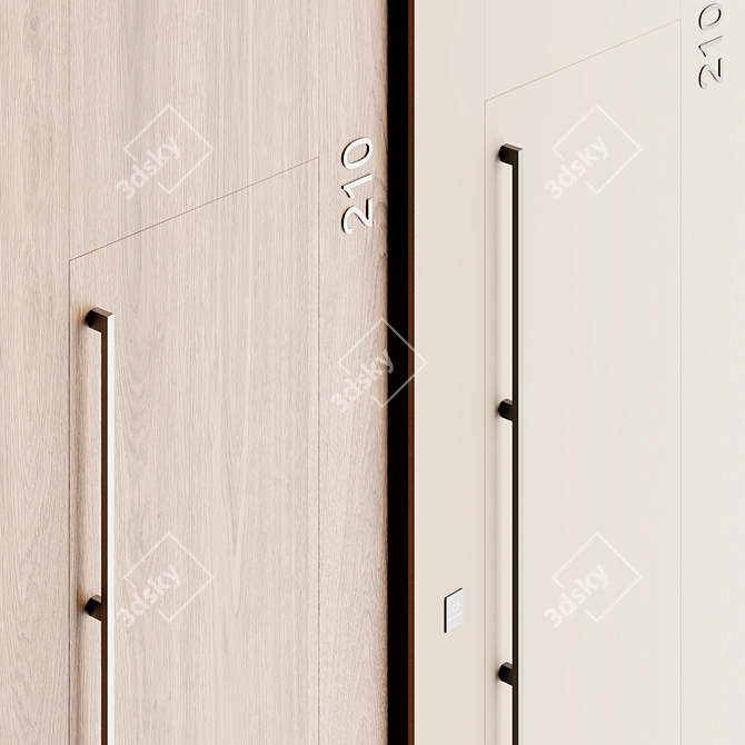 Wall Panel with Door Panel, 014 3D model image 3