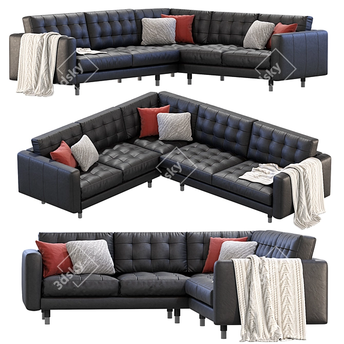 Contemporary Modular Corner Sectional Sofa 3D model image 3