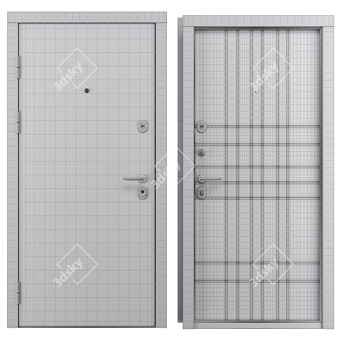 Steel Labyrinth Entry Door (Bear) 3D model image 4