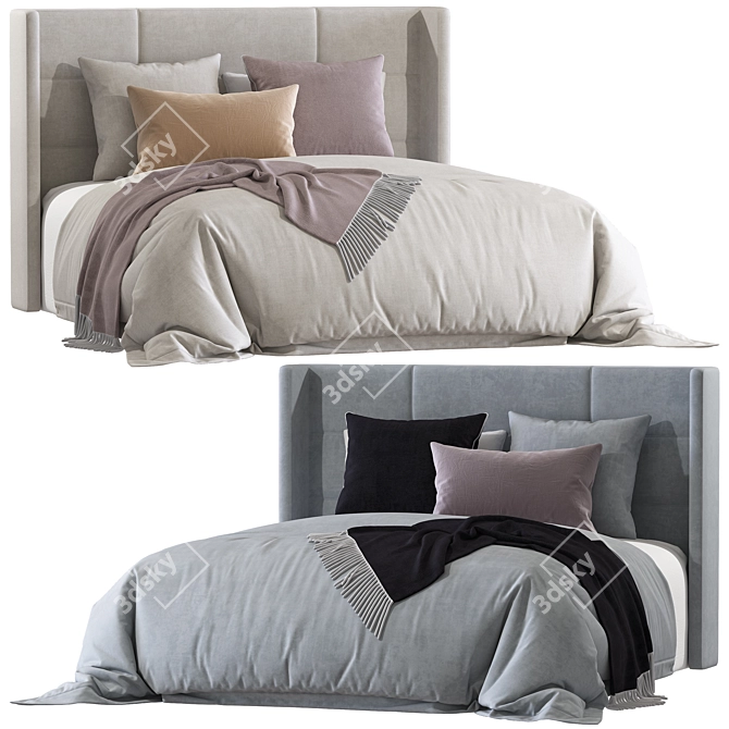 Double Bed 143 3D Model 3D model image 1