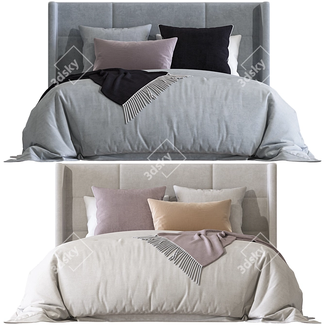 Double Bed 143 3D Model 3D model image 3