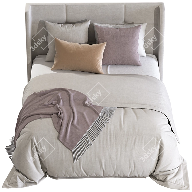 Double Bed 143 3D Model 3D model image 6