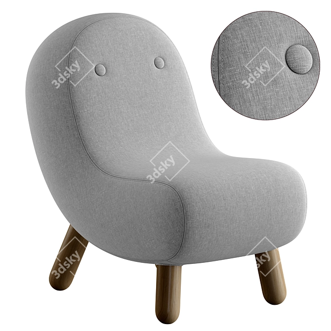 Kids' Softline BOB Fabric Armchair 3D model image 1