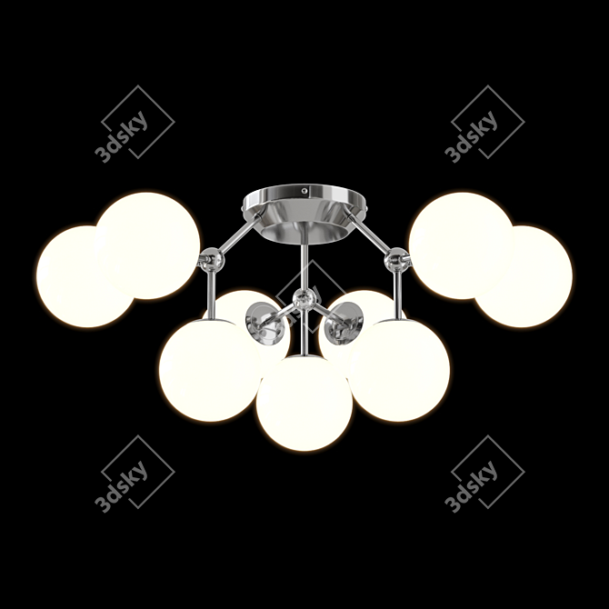 Elegant Glass Orb Ceiling Chandelier 3D model image 2