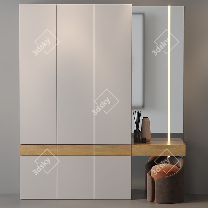 Modern 3D Hallway Furniture Model 3D model image 3
