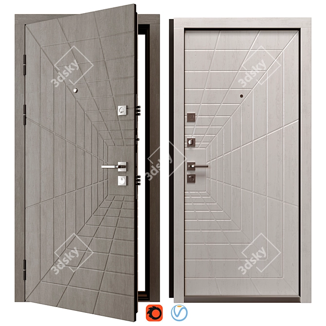 Matrix Bear Metal Door 3D model image 1