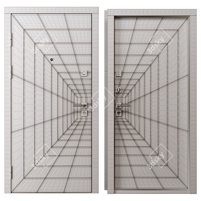 Matrix Bear Metal Door 3D model image 4