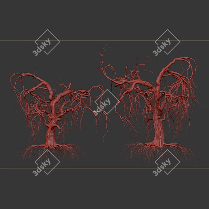 Grieving Willow Tree 3D Model 3D model image 7