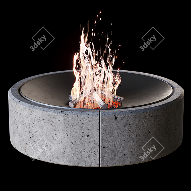 Outdoor Fire Pit 1380mm Diameter 3D model image 1