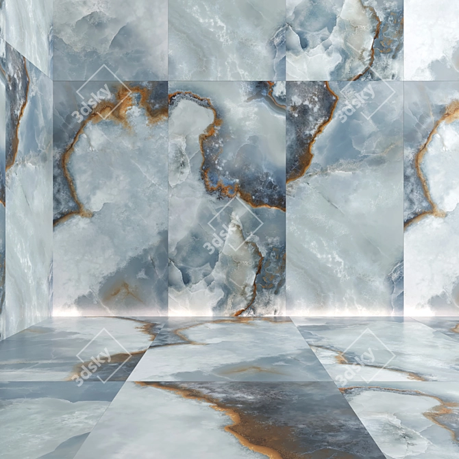 Marble Multi-Color Tile Set 3D model image 2