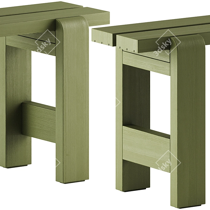 Hay Weekday Table & Bench 3D model image 5