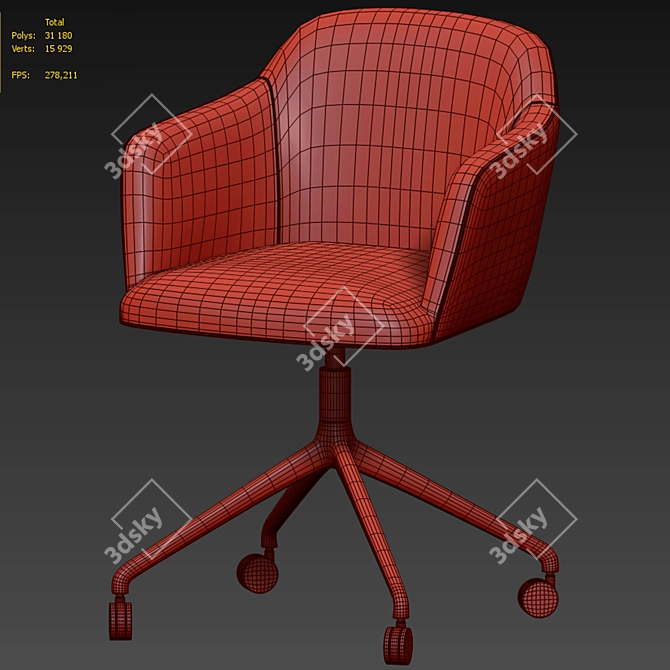 Sleek Mod RS Chair 3D model image 6
