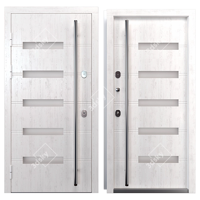 "Varna Metal Door Set 3D model image 3