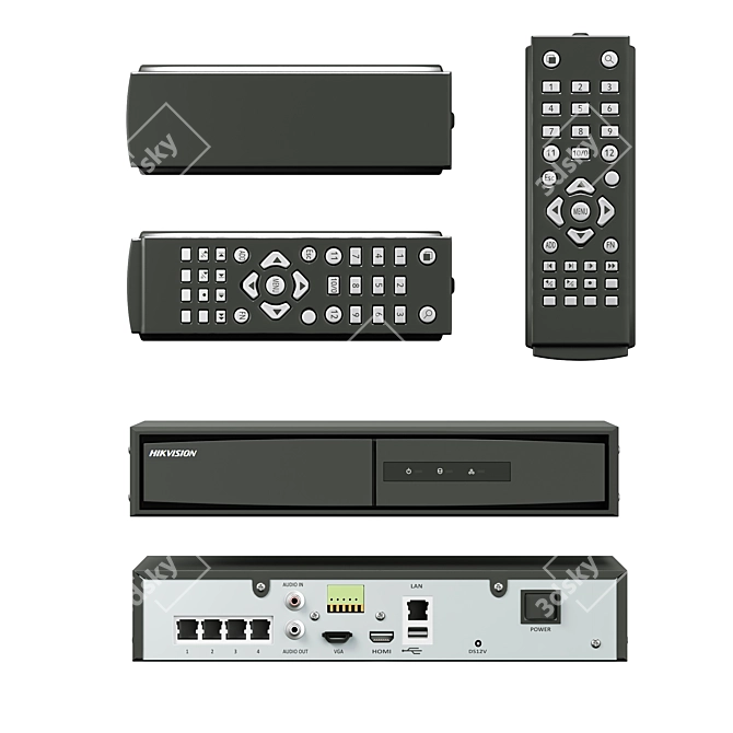 Surveillance Camera System Kit 3D model image 6